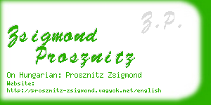 zsigmond prosznitz business card